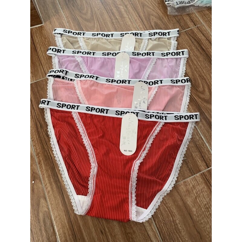 Quần lót kẻ thun cạp chữ sexy phong cách thể thao nóng bỏng 1503