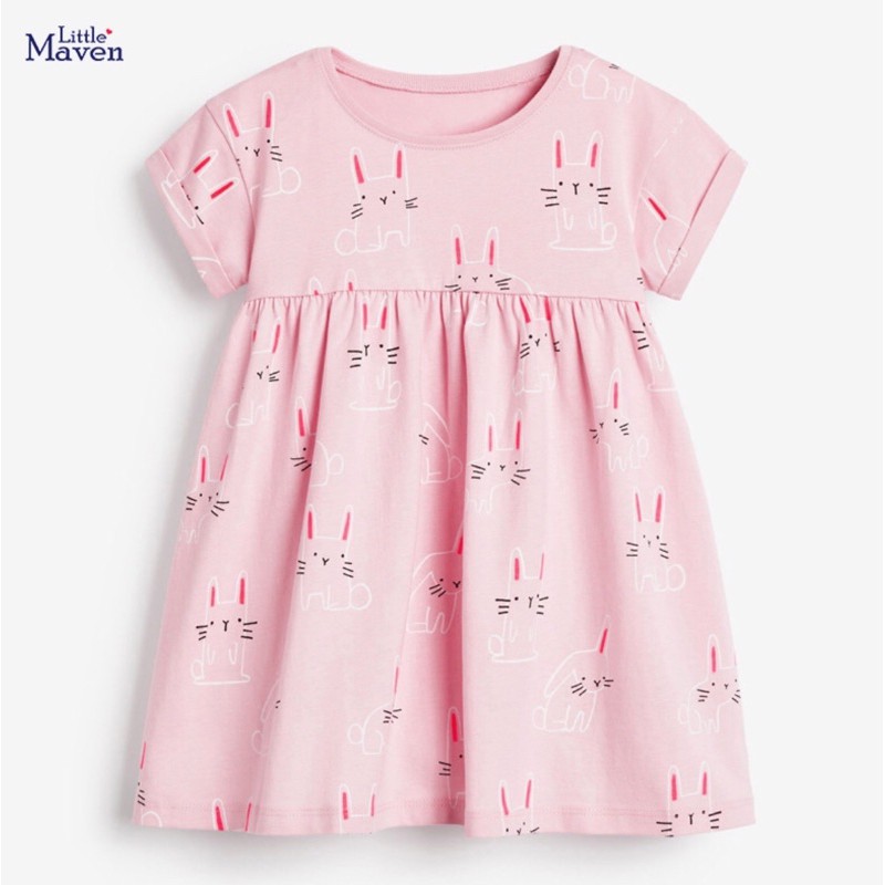 Váy little maven thỏ hồng