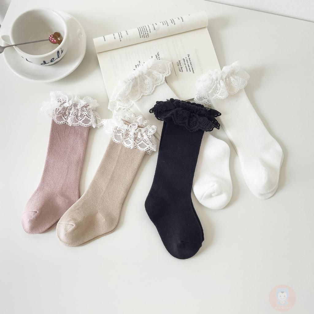 Laa6-quần Tất Dài Qua Gối Thêu Ren Dễ Thương Cho Bé Gái