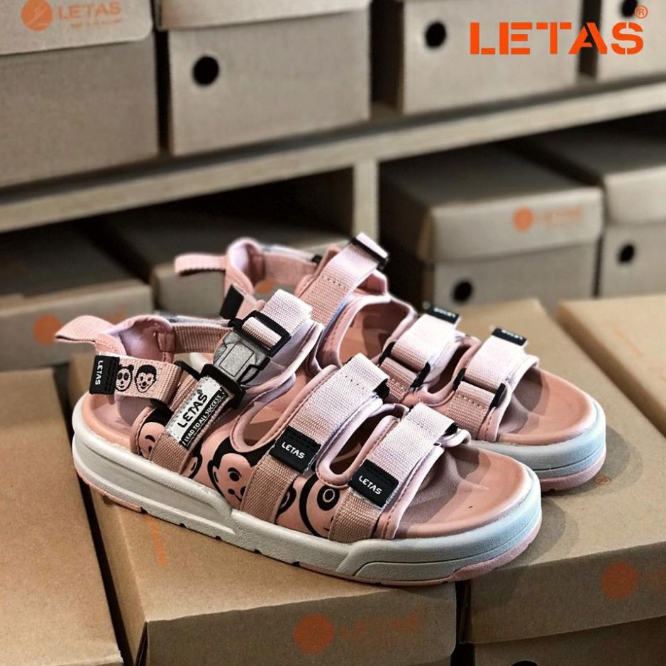 Giày Sandal Nam nữ- Đế bánh mì-quai ngang Streetstyle-D714 HỒNG PHẤN Vip