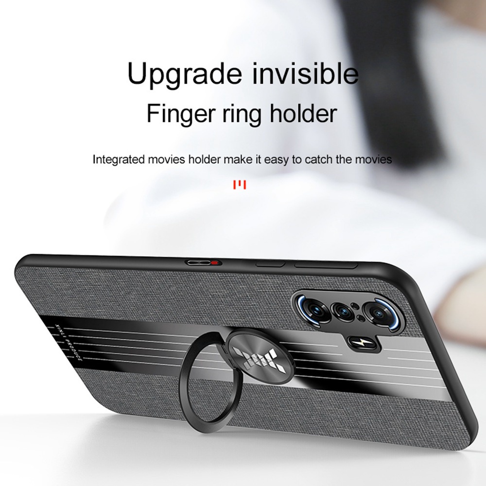 Ốp Điện Thoại TPU Mềm Phối Vải Dệt Có Giá Đỡ Nam Châm Thời Trang Cho Xiaomi Redmi K40 Gaming