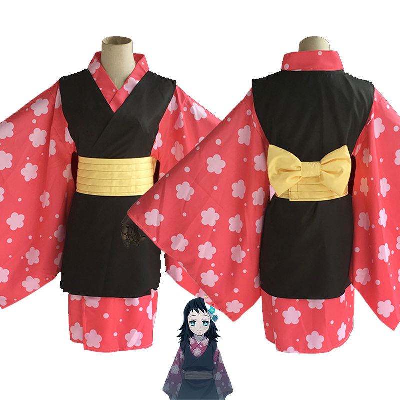Ready Stock !!! Demon Slayer Kimetsu no Yaiba Makomo Cosplay Costume Women Kimono Robes Suit