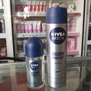 Xịt ngăn mùi NIVEA MEN Silver Protect phân tử bạc kháng khuẩn 150ml