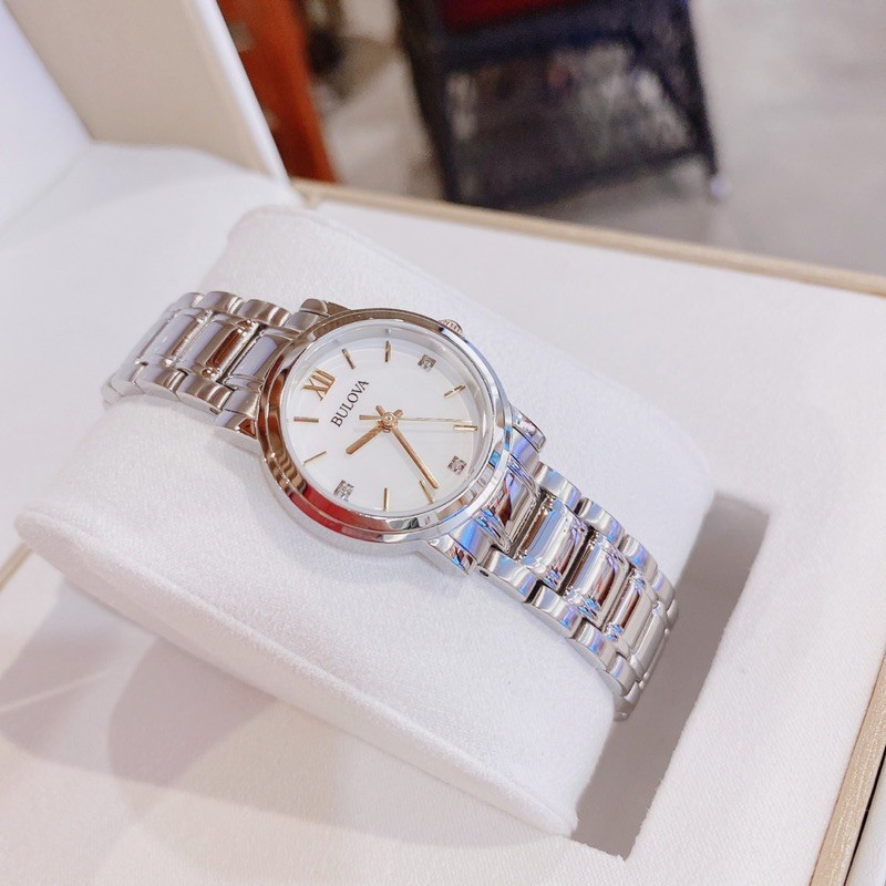 Đồng hồ nữ BULOVA Women's Diamonds & Stainless Steel Bracelet Watch ,