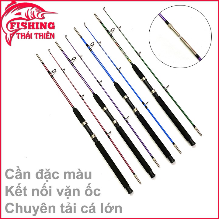 Cần câu cá Alofishing warrion đặc ruột kết nối vặn ốc 1m8 2m4