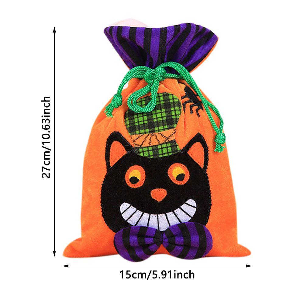 LAKAMIER Bộ 2 Túi Đựng Kẹo Halloween Bằng Vải Nhung Trang Trí Lễ Hội