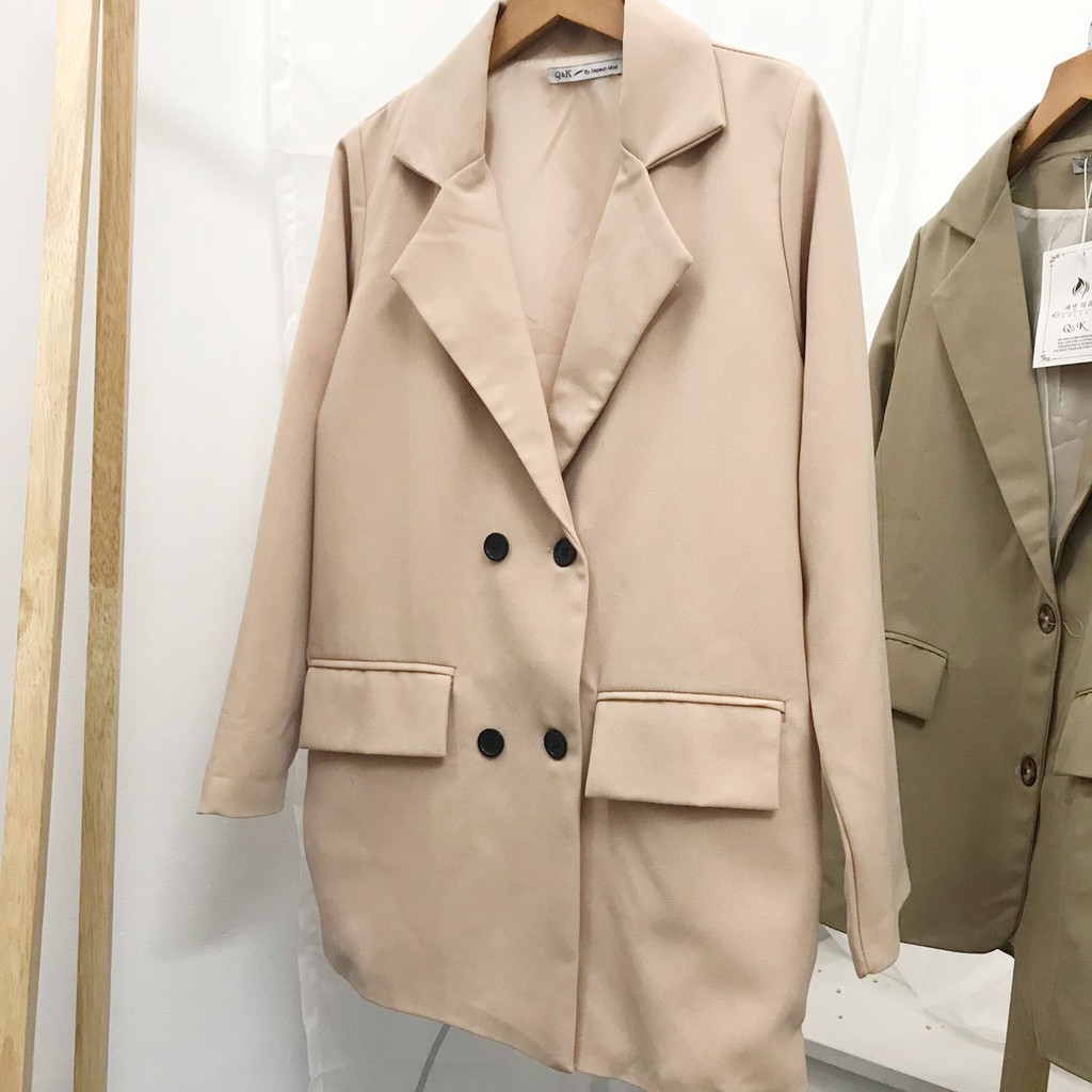 Áo Blazer trơn ULZZANG 1 lớp, 2 lớp Style Hàn Quốc trẻ trung form đẹp - MIX đồ xinh màu Đen / Kem / Nâu Tây / Nâu Đất | BigBuy360 - bigbuy360.vn