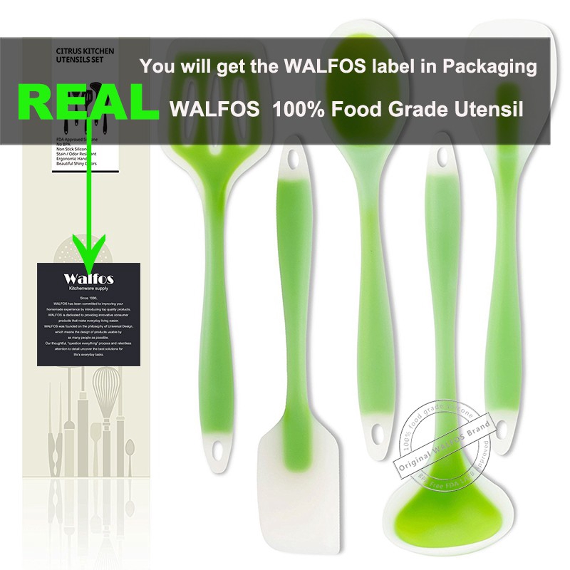 Bộ dụng cụ nấu ăn bằng silicon chịu nhiệt tốt WALFOS