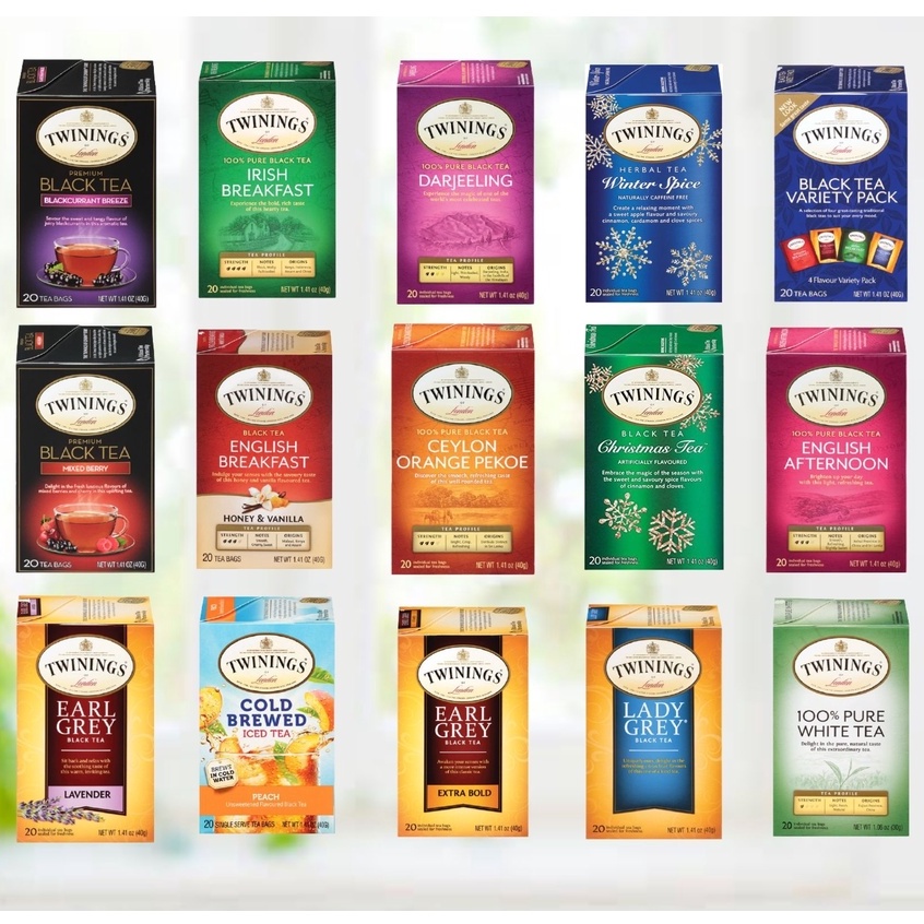 Trà Twinings bá tước, trà Anh buổi sáng, lady grey, darjeeling và các loại trà đen (hàng Mỹ)