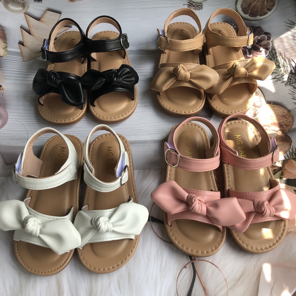 Dép Sandal Cho Bé Gái - Giày Sandal Thắt Nơ, Da Siêu Mềm Cho Bé Từ 1-6 Tuổi M005