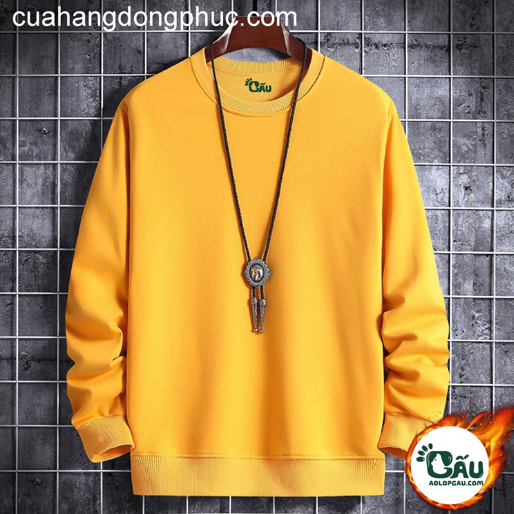 Áo sweater GẤU 194 vải nỉ thu đông co dãn, dày dặn mềm mịn form rộng phong cách Unisex - Trơn SW | BigBuy360 - bigbuy360.vn