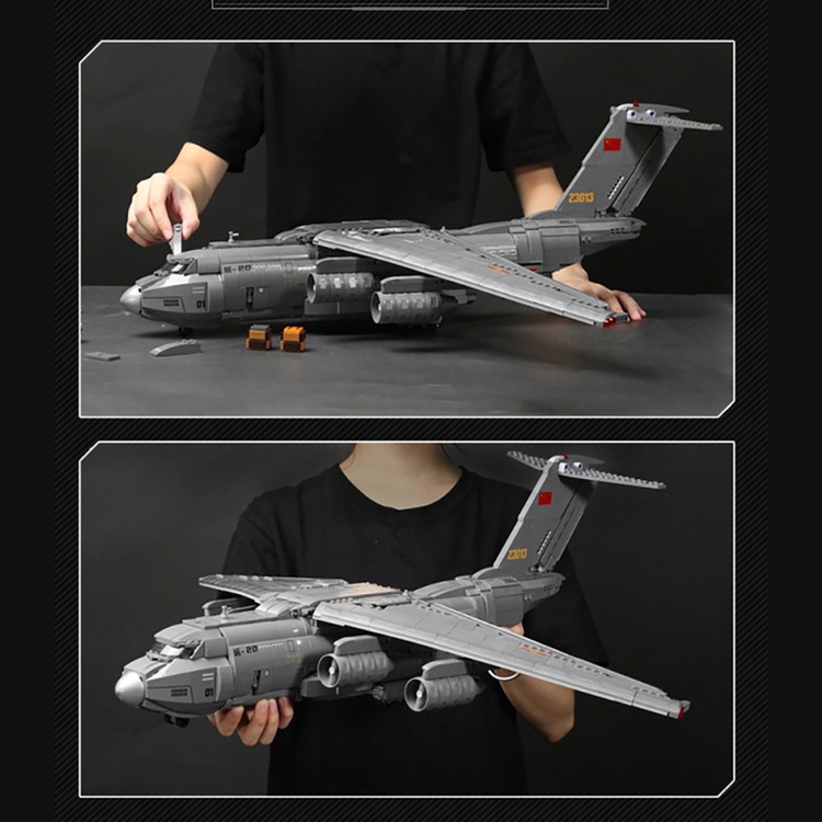 Đồ chơi Lắp ráp Máy Bay Chở hàng Xian Y-20, Enlighten 23013 Transport Aicraft, Xếp hình thông minh