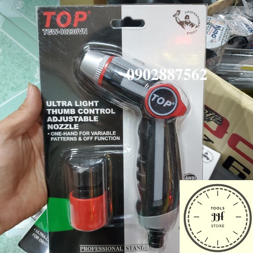vòi xịt nước tưới cây và rửa xe hàng cao cấp TOP (1 tia tăng và 7 tia)