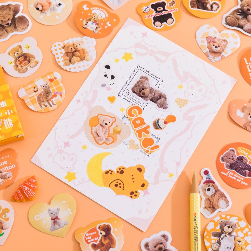 Set 45 miếng dán hình gấu dễ thương xinh xắn