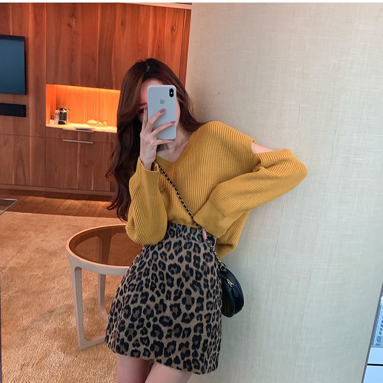 Chân Váy Ngắn Lưng Cao In Họa Tiết Da Báo Kiểu Retro Hàn Quốc Cá Tính | BigBuy360 - bigbuy360.vn