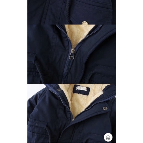 Áo khoác parka lót lông siêu ấm cho bé,sẵn vàng 100
