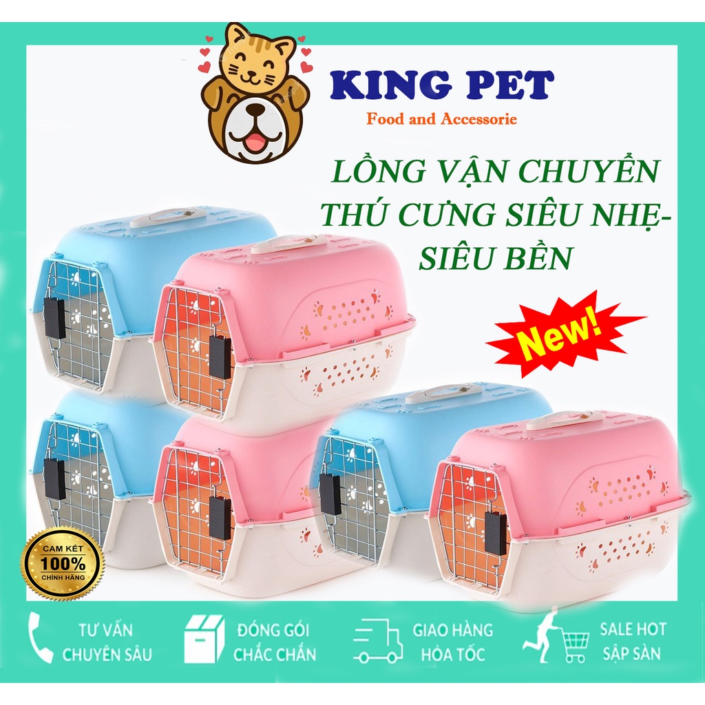 Lồng vận chuyển hàng không, lồng vận chuyển thú cưng chó mèo đi xa tiện lợi