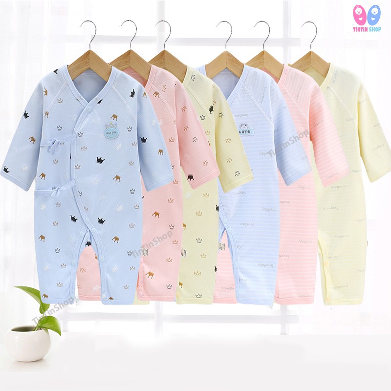 Bodysuit cho bé Body dài tay Cotton cho bé trai bé gái Hàng Quảng châu xuất Nhật SLT03