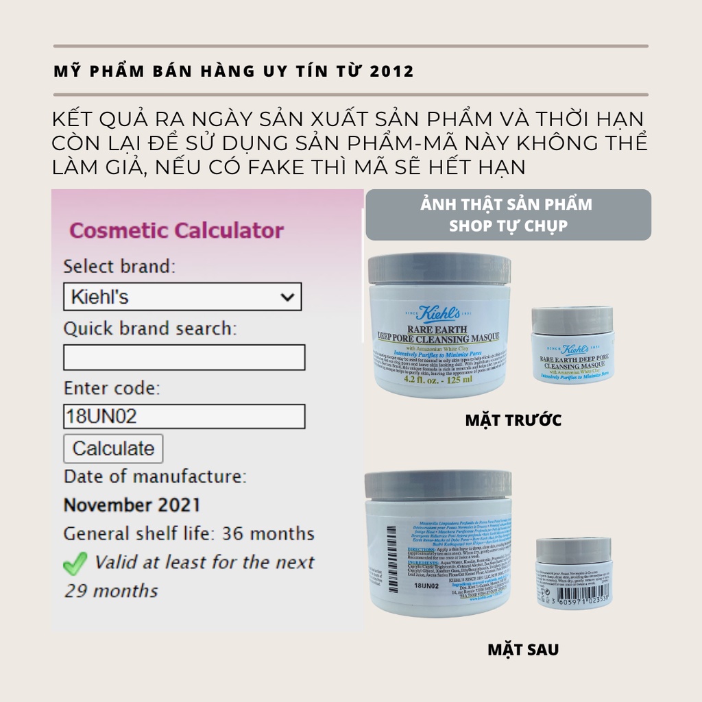 Mặt Nạ Đất Sét Kiehls Rare Earth Deep Pore Cleansing Masque Mask Kiehl 's Mini 14ml - 125ml | daothinhuquynh