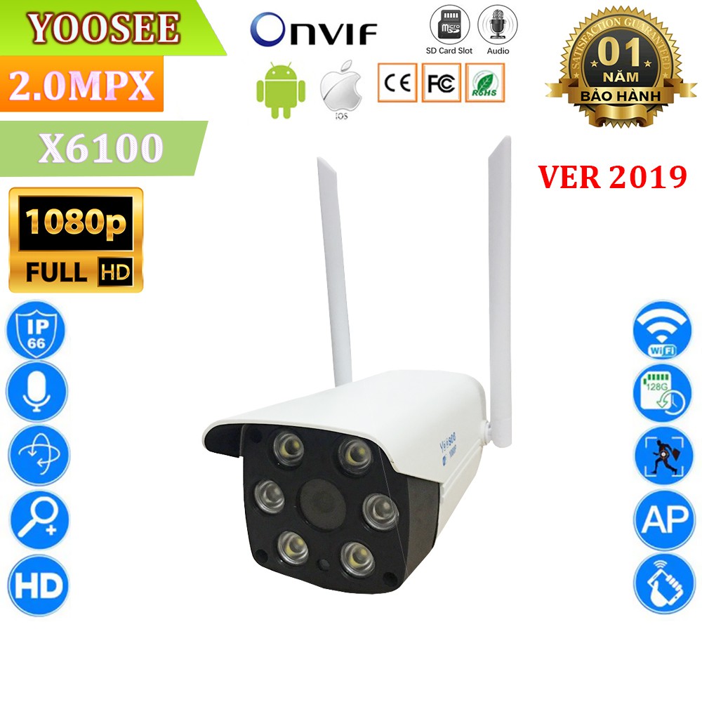  Camera Giám Sát Ngoài Trời Yoosee X6100 , X8100 và IPW002 - Mắt Camera 2.0Mpx