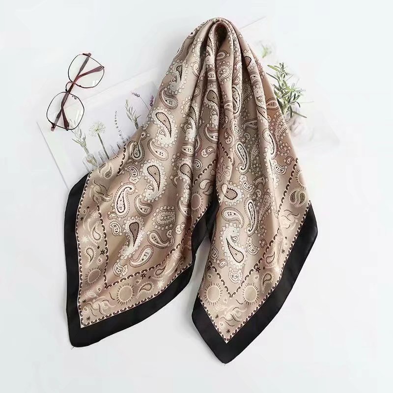 Khăn Choàng Lụa Nhân Tạo Dáng Vuông In Họa Tiết Sang Trọng Thời Trang Cho Nữ 70CM (27.55inch) WJ1026-117