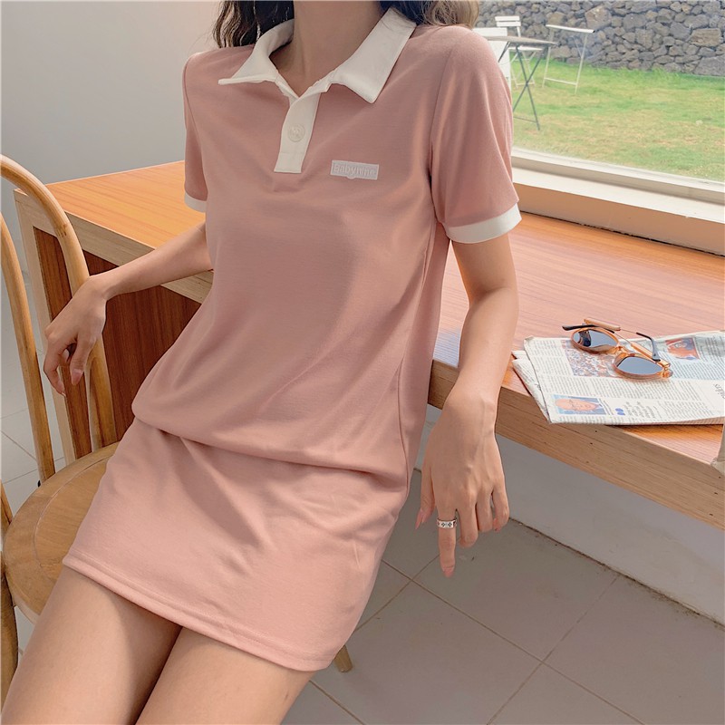 Đầm tay ngắn có cổ và họa tiết thêu theo phong cách Hàn Quốc Xiaozhainv | BigBuy360 - bigbuy360.vn