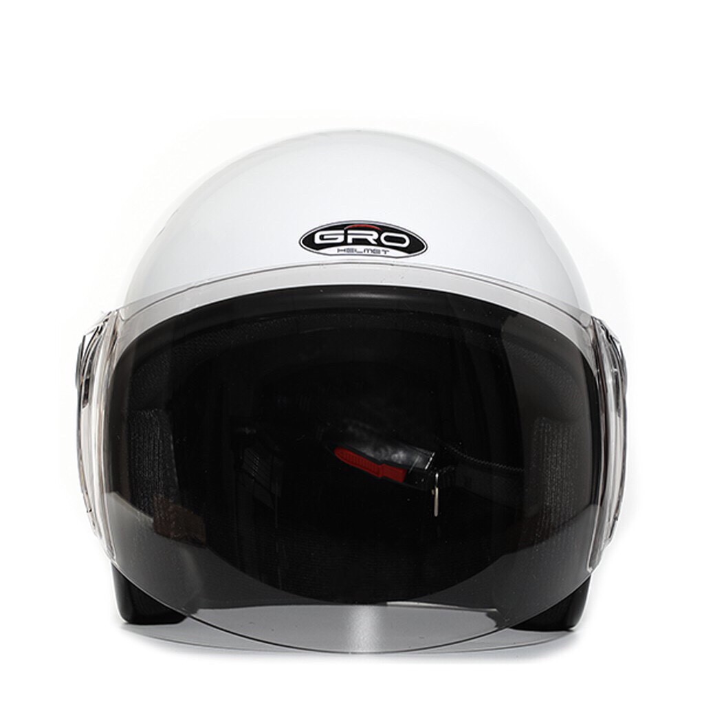 Mũ bảo hiểm chụp tai 3/4 đầu GRO 818 có kính dài màu trà, nhiều màu Size L (53-56 cm)