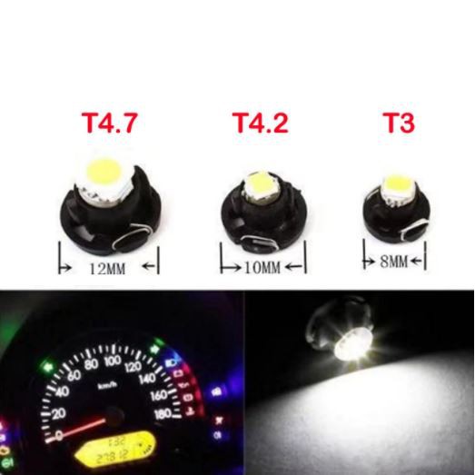 (T3; T4.2; T4.7) 1 bóng đèn T3, T4.2, T4.7 Led thay thế bóng đèn taplo ô tô