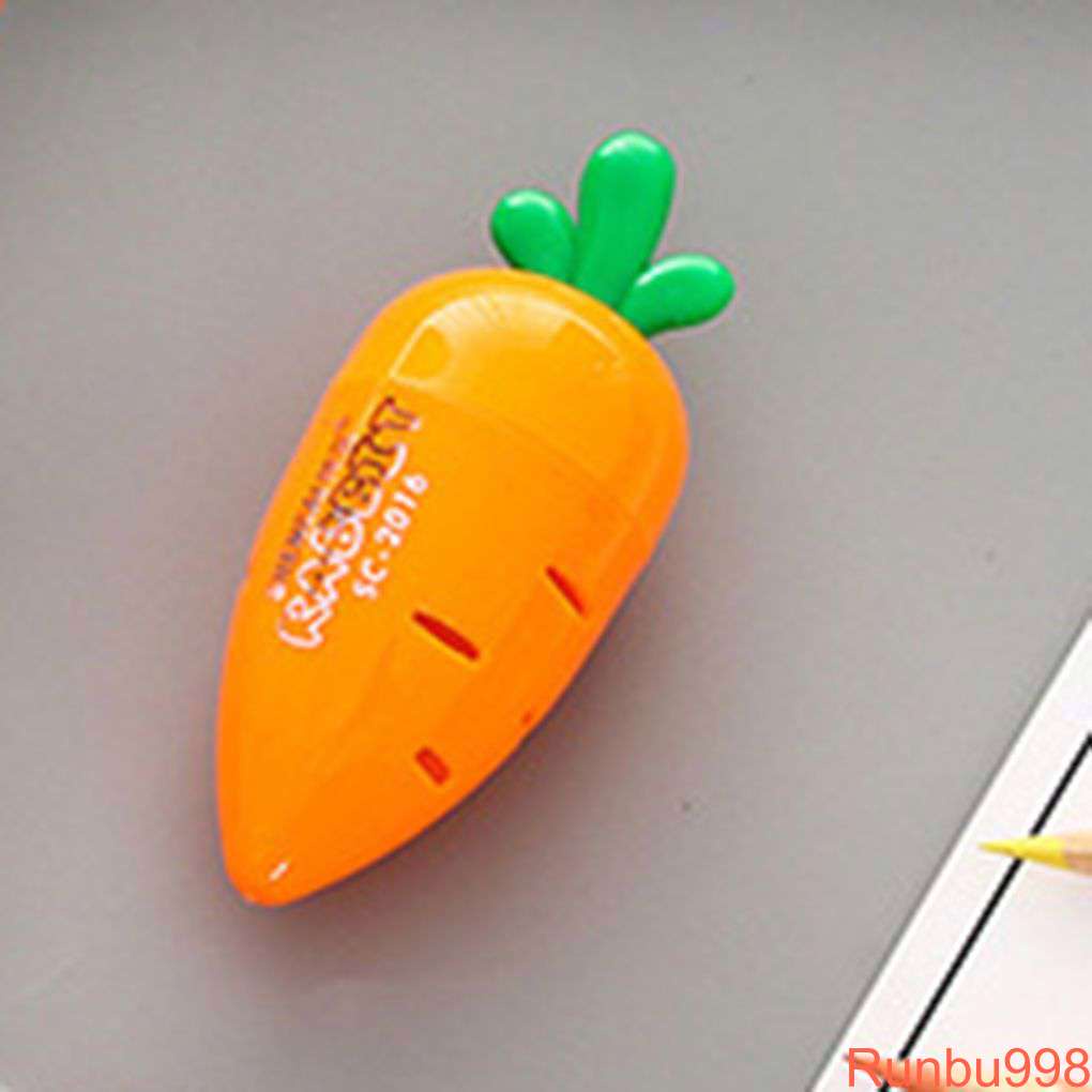 Adorable Carrot Style Plastic Manual Removable Easy Cleanup Student Pencil Sharpeners Color Random