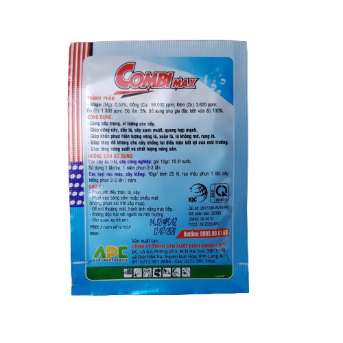 Phân Bón Lá Trung Vi Lượng COMBI MAX Cung Cấp Trung Vi Lượng Thiết Yếu Cho Cây Trồng