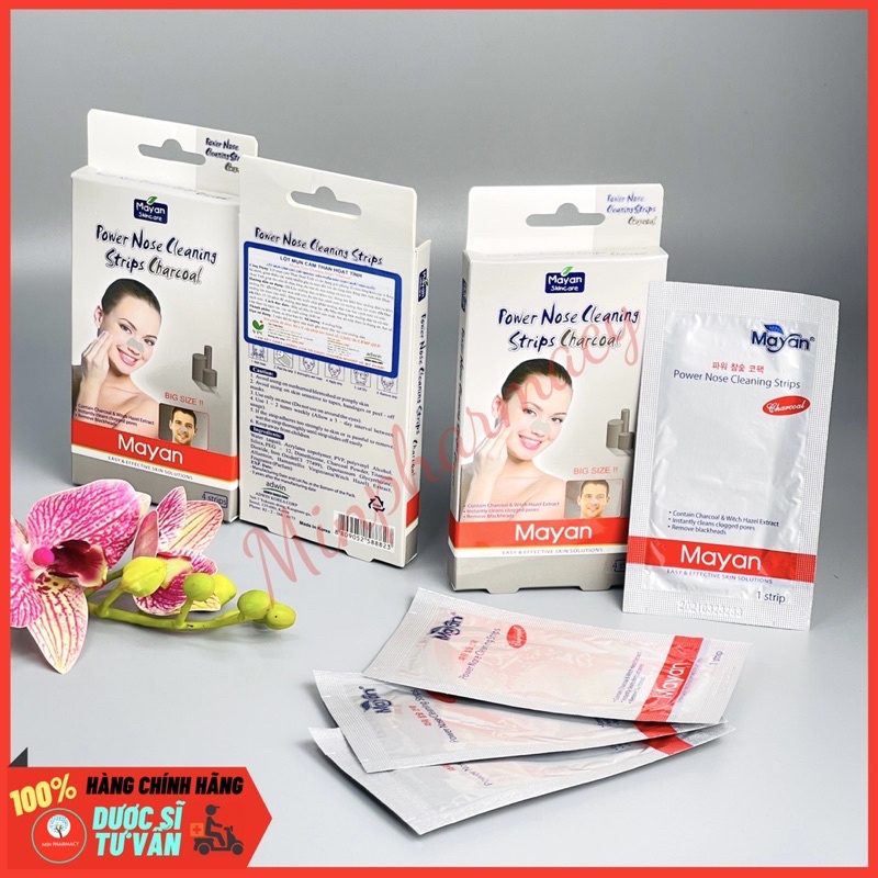 Miếng Dán Lột Mụn Mũi (Mụn Cám) MAYAN Hàn Quốc Hộp 4 Miếng - Minpharmacy