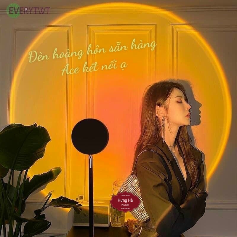 Đèn hoàng hôn có decal chuyển đổi nhiều màu hoàng hôn, mặt trời, cầu vồng ảo diệu, chụp ảnh sống ảo, quay tiktok ,video