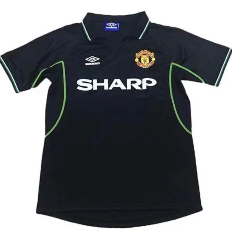 Áo Thun Đá Banh Tay Ngắn Màu Đen Phong Cách retro Manchester United 1998