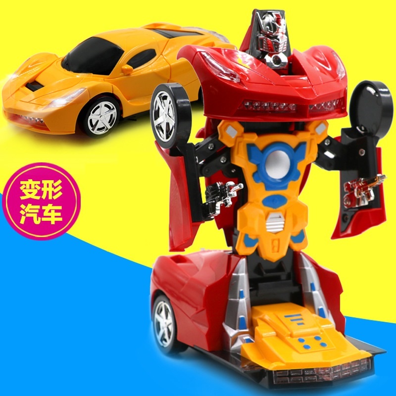 Đồ Chơi Xe ô TÔ Pin Có Đèn, Nhạc Và Tự Động Biến Hình Thành Bobot