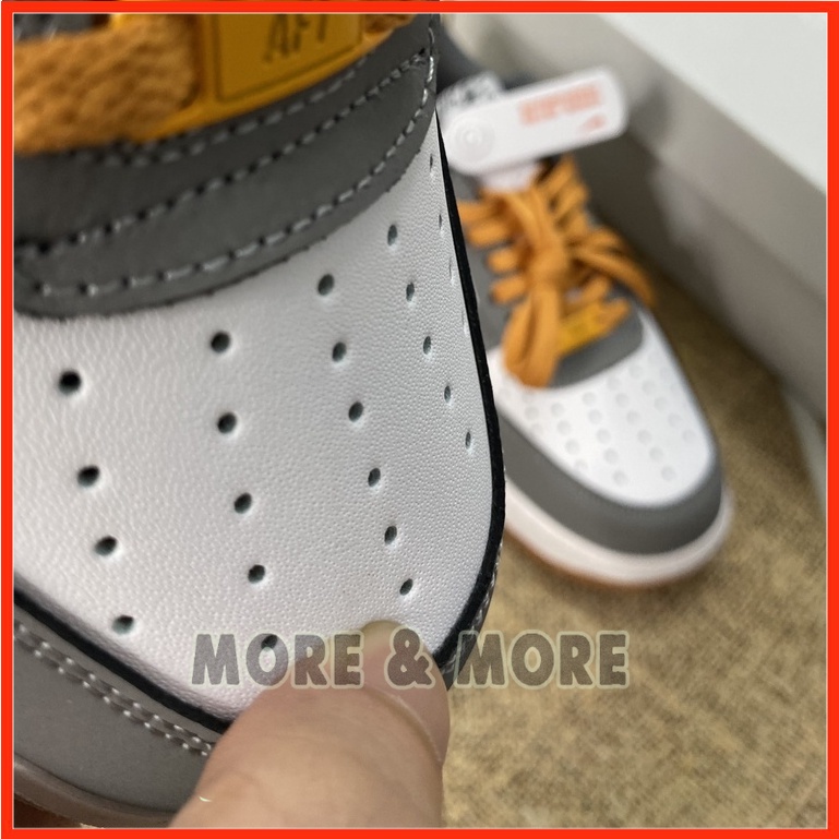 Giày Sneaker AF1 Custom xám vệt vàng