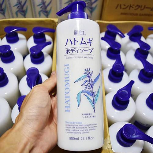 (800ml) Sữa Tắm Dưỡng Ẩm Trắng Da Hatomugi Nhật Bản