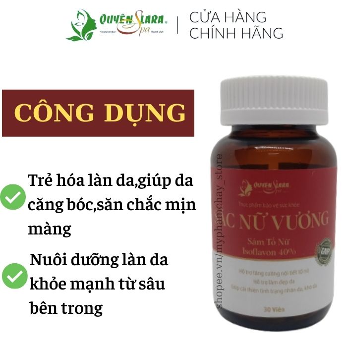 Viên Uống Nội Tiết Nữ Sắc Nữ Vương QUYÊN LARA Hộp 30 Viên Giúp Tăng Nội Tiết Tố Nữ Và Sức Khỏe Sinh Lý Phụ Nữ