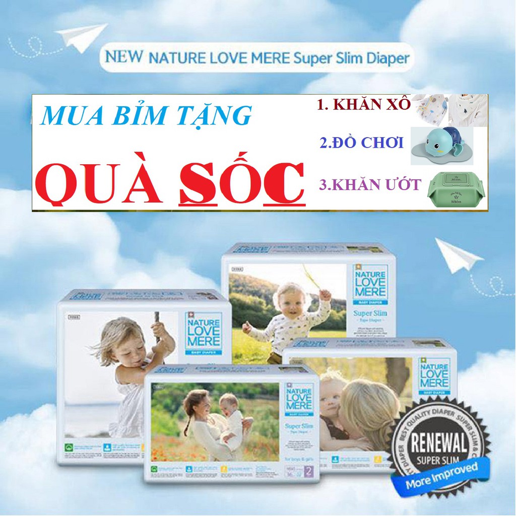 [⚡𝐌𝐀̂̃𝐔 𝐌𝐎̛́𝐈 𝟐𝟎𝟐𝟏⚡] Bỉm dán/quần NATURE LOVE MERE SUPER SLIM nội địa HÀN QUỐC S36/M24/L22/XL20/L22/