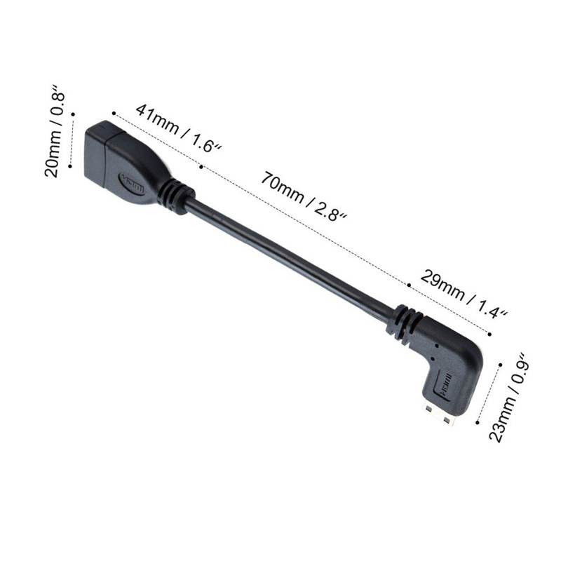 Dây cáp chuyển đổi từ Mini Hdmi sang Hdmi 0 5Ft 90 độ