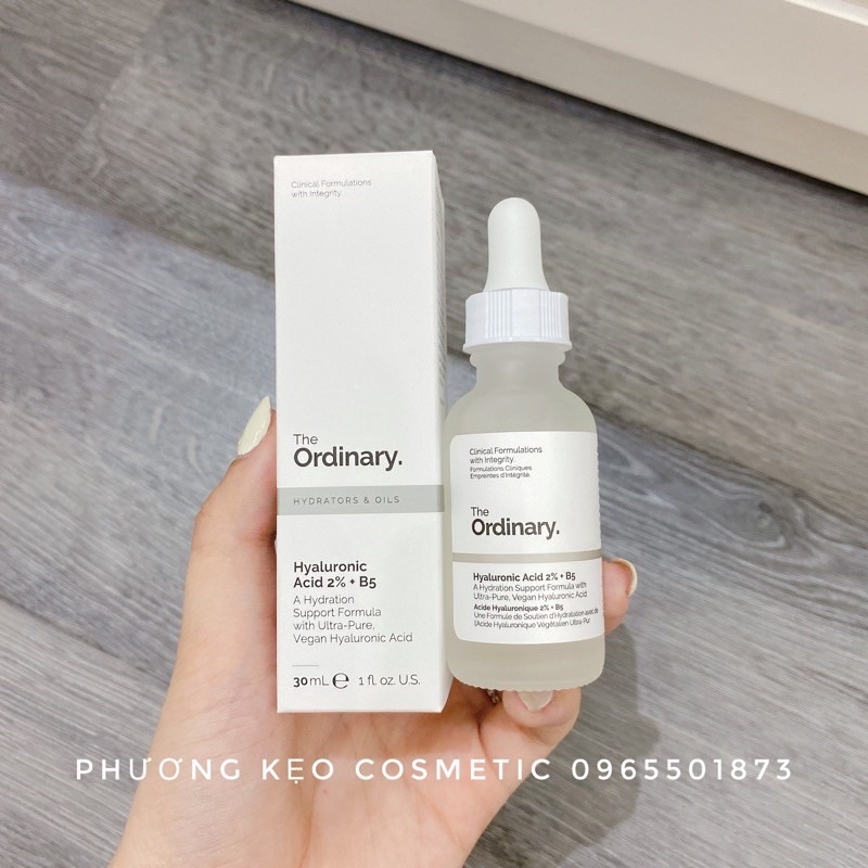 [ HÀNG CÓ SẴN]  Serum The Ordinary Hyaluronic Acid 2%+ B5 cấp nước, phục hồi da 30ml