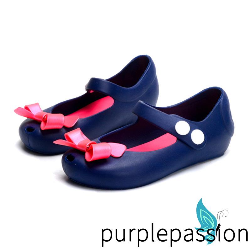 Giày sandal chống trượt thoáng khí đính nơ thời trang mùa hè cho bé gái