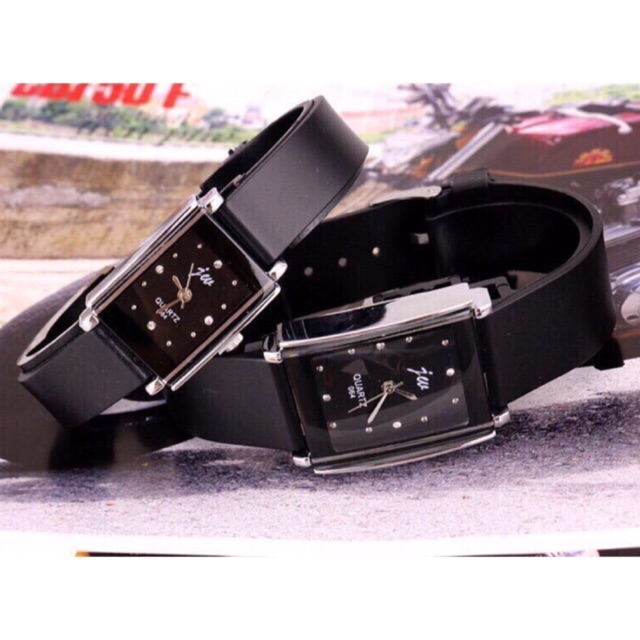 [Giá sỉ] Đồng hồ cặp nam nữ Jw L5078 dây cao su mặt chữ nhật | BigBuy360 - bigbuy360.vn