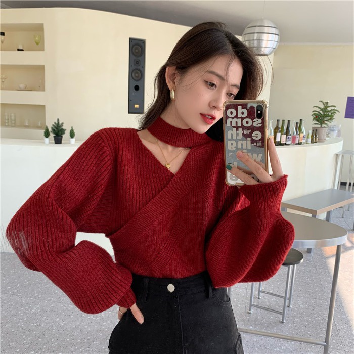 Áo len kiểu nữ LYRA, chất len mịn cutout chạt chéo cá tính-VSYAL0054 | BigBuy360 - bigbuy360.vn