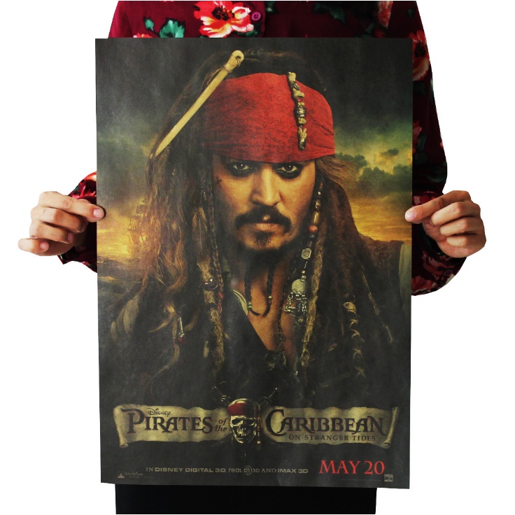 Poster Phim Cướp Biển Vùng Caribbean Trang Trí Quán Bar / Ô Tô