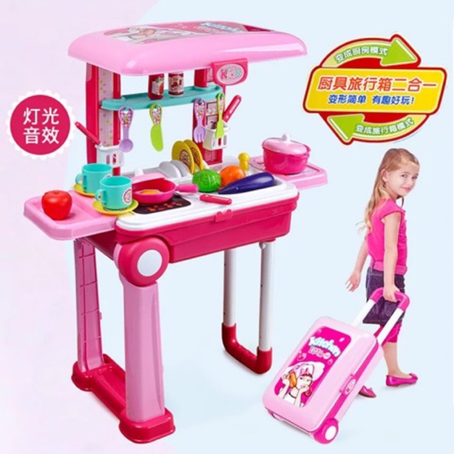 Kệ bếp gấp gọn thành vali kéo siêu kute