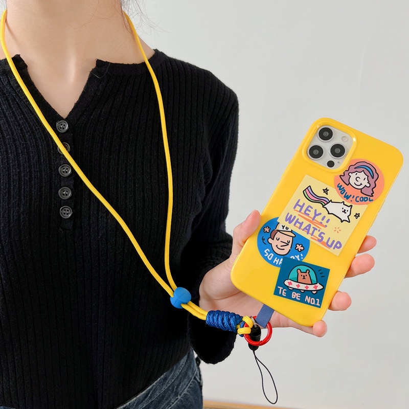 Dây Đeo Cổ Dài 45cm Nhiều Màu Sắc Có Kẹp Gắn Điện Thoại Dành Cho Nam Nữ