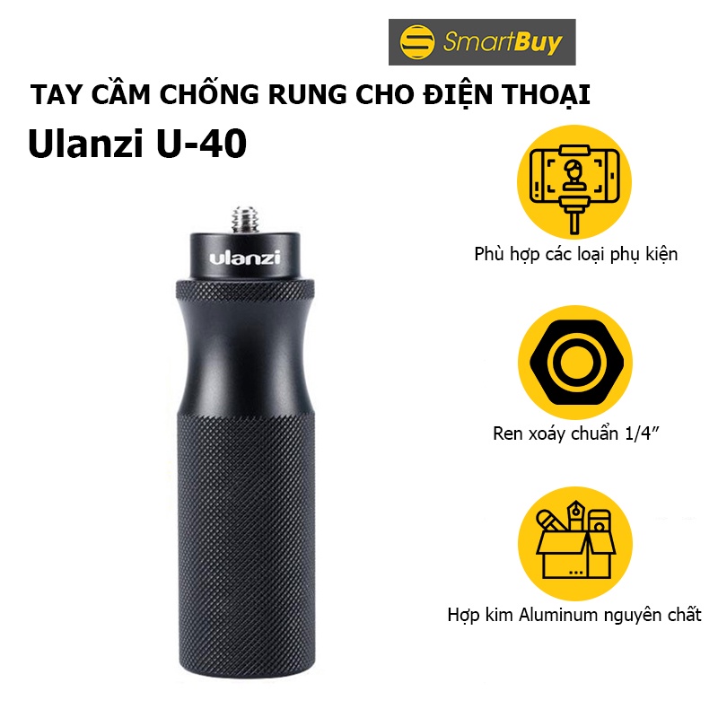 Tay cầm chống rung cho điện thoại Ulanzi U-40 giúp quay phim mượt mà - Hàng chính hãng