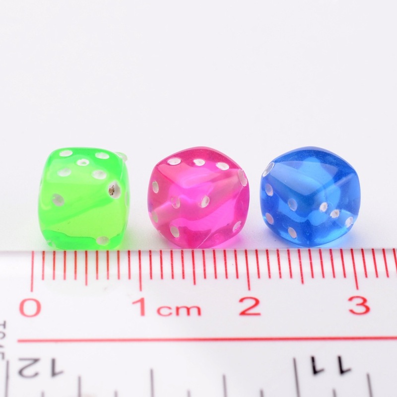 Set 10~420 Hạt Xúc Xắc 8mm Lỗ 8mm Trong Suốt Dùng Làm Trang Sức