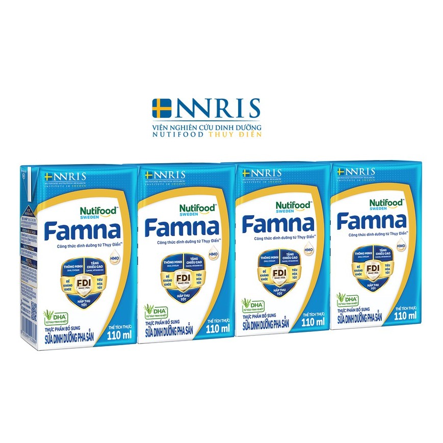Lốc 4 hộp Sữa Dinh Dưỡng Pha Sẵn Famna 110ml/hộp