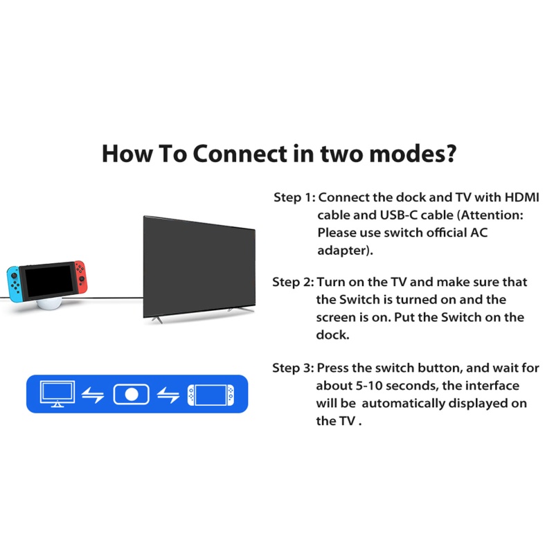 Dock TV Nhỏ Thay Thế Kèm Công Tắc / Cổng OLED Type C